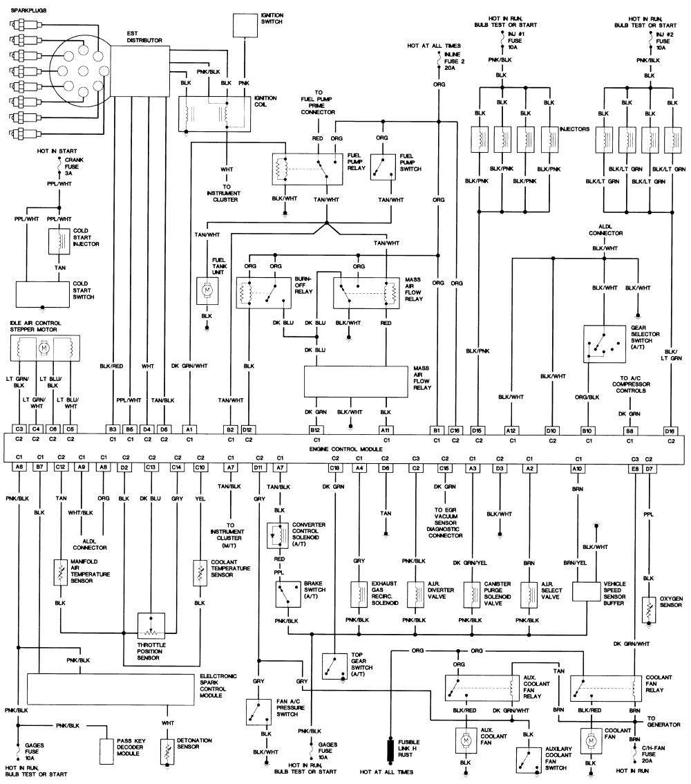 relays , all the same ??? third generation f body message boards Fig36_1988_5_0L_Tuned_Port_Injection_engine_wiring relays , all the same ??? third generation f body message boards,Drag Car Wiring Diagram With Relay